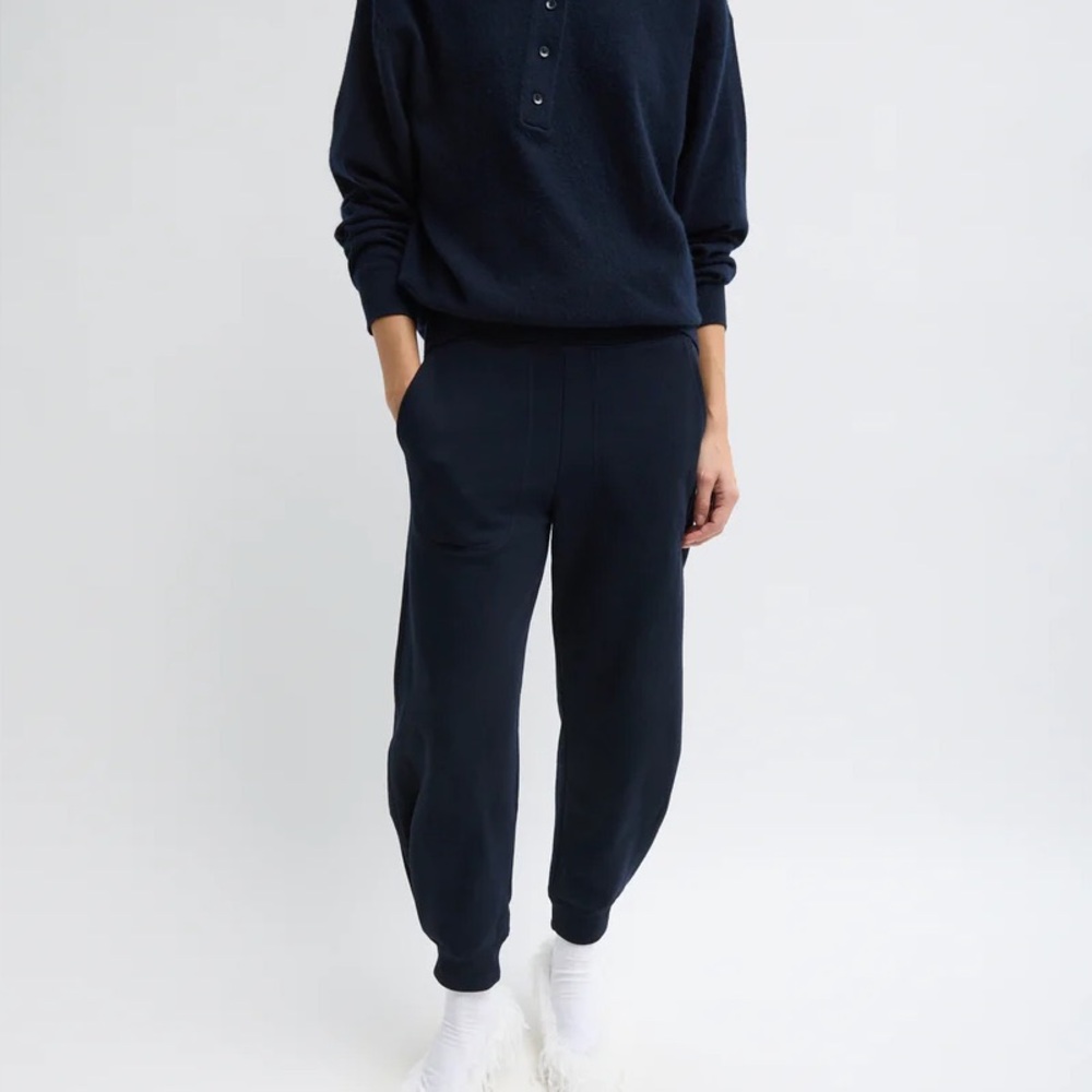Tibi Calder Sweatpant, Navy Blue, Size M
